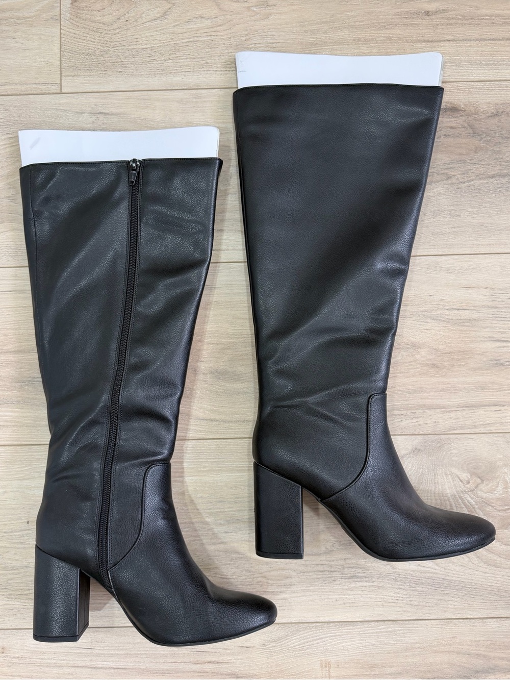 Black Knee-High 3” Block Heel Boots